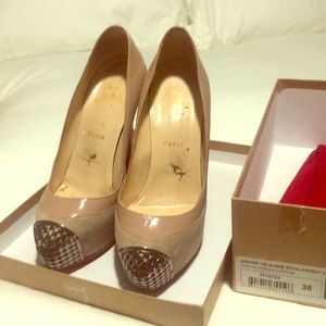Christian Louboutin Maggie 140 Suede Royal Shoe 38